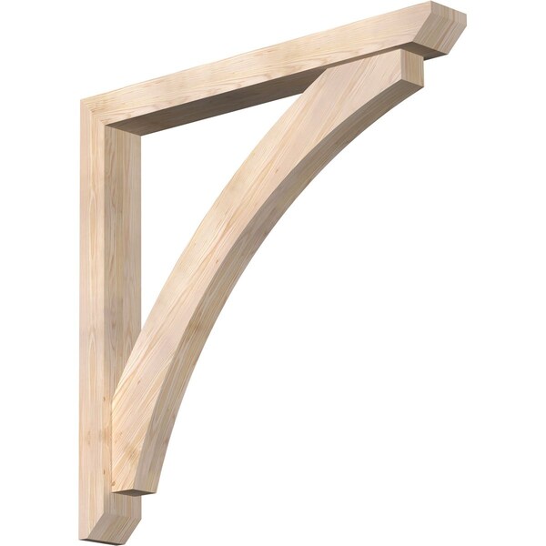 Ekena Millwork Thorton Slat Smooth Bracket w/ Offset Brace, Douglas Fir, 5 1/2"W x 46"D x 46"H BKT0604X46X46THR06SDF - main